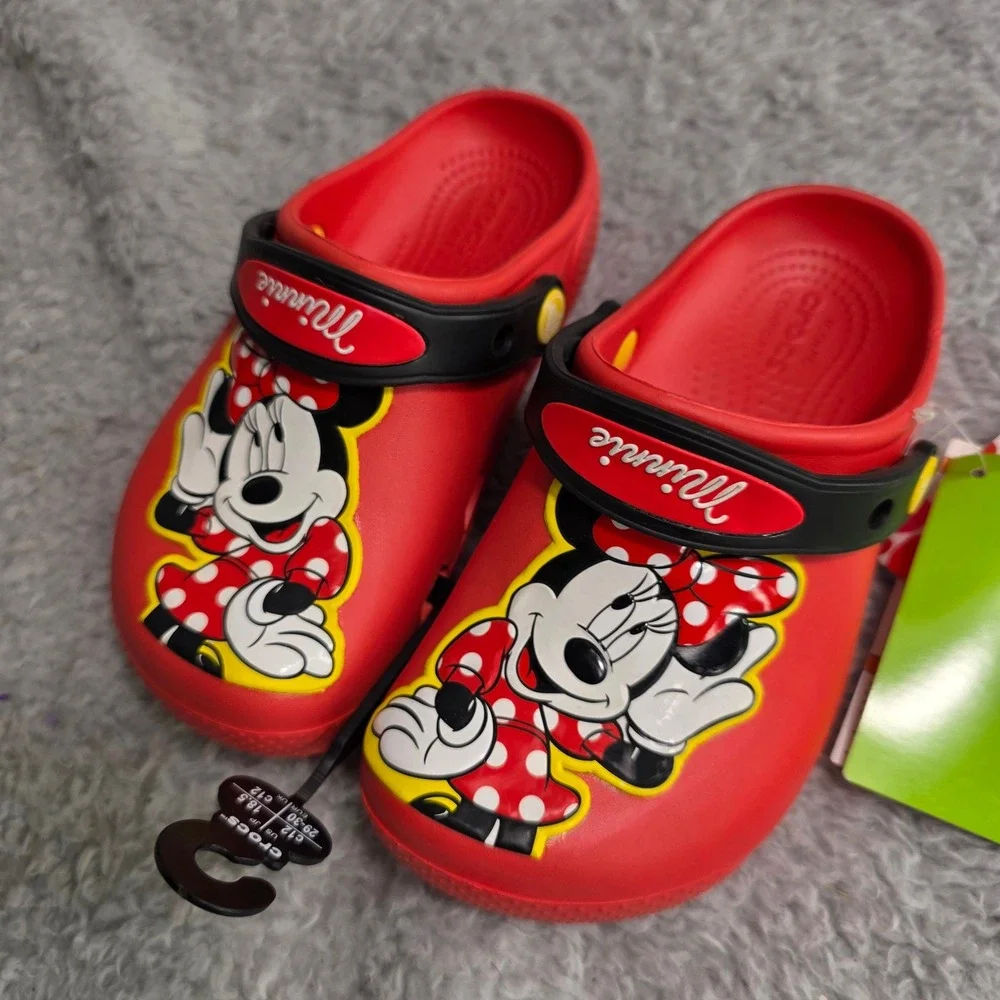 Crocs Minnie Mouse Clogs Red Disney Character‎ Kids Size C12 New